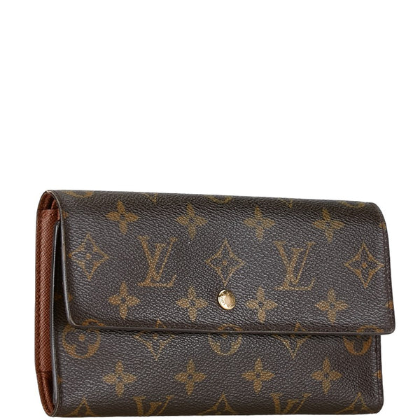 ルイ ヴィトン モノグラム ポルトフォイユ インターナショナル 長財布 M61217 ブラウン PVC レザー レディース LOUIS VUITTON 【中古】