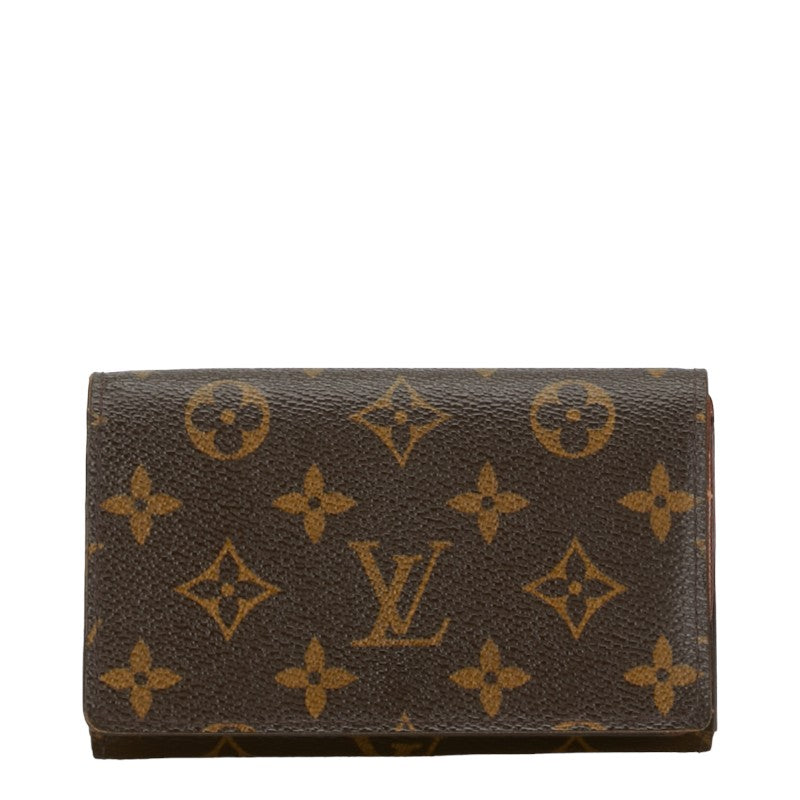 ルイ ヴィトン モノグラム ポルトフォイユ トレゾール 二つ折り財布 M61736 ブラウン PVC レザー レディース LOUIS VUITTON 【中古】