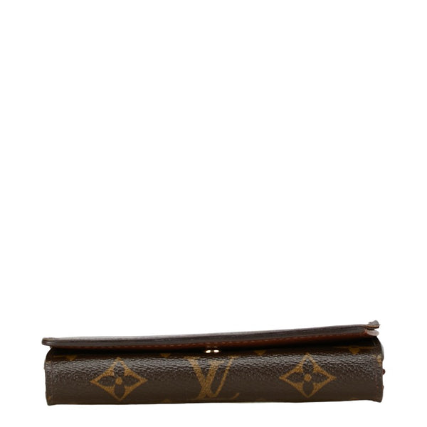 ルイ ヴィトン モノグラム ポルトフォイユ トレゾール 二つ折り財布 M61736 ブラウン PVC レザー レディース LOUIS VUITTON 【中古】