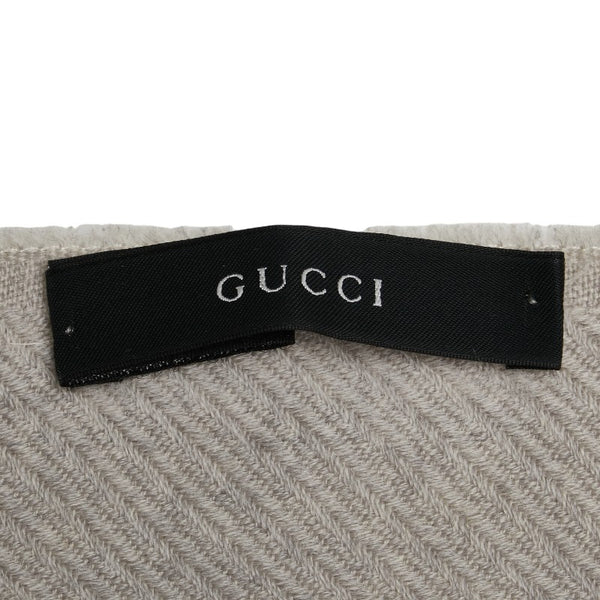 グッチ マフラー 162226 グレー ウール シルク レディース GUCCI 【中古】