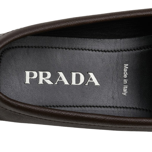 プラダ ドライビングシューズ ローファー サイズ：7 2DD158 ブラウン レザー メンズ PRADA 【中古】