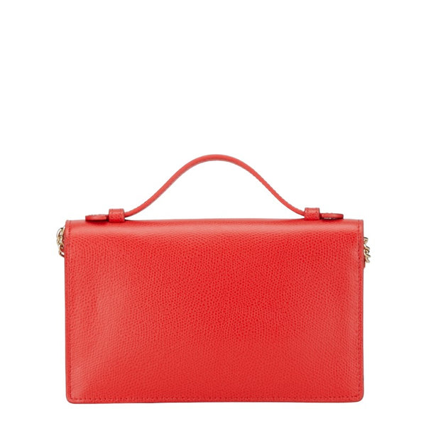 フルラ スクエア チェーン ショルダーバッグ レッド レザー レディース Furla 【中古】