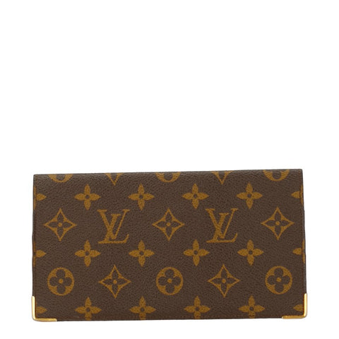 ルイ ヴィトン モノグラム ポルトシェキエ 旧型 札入れ M62223 ブラウン PVC レザー レディース LOUIS VUITTON 【中古】