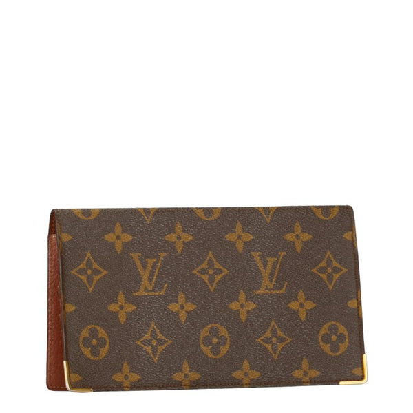 ルイ ヴィトン モノグラム ポルトシェキエ 旧型 札入れ M62223 ブラウン PVC レザー レディース LOUIS VUITTON 【中古】