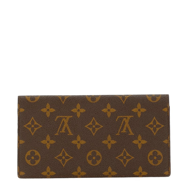 ルイ ヴィトン モノグラム ポルトシェキエ 旧型 札入れ M62223 ブラウン PVC レザー レディース LOUIS VUITTON 【中古】