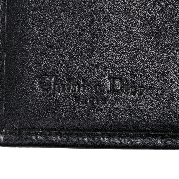 ディオール ロゴ 三つ折り財布 ブラック レザー レディース Dior 【中古】