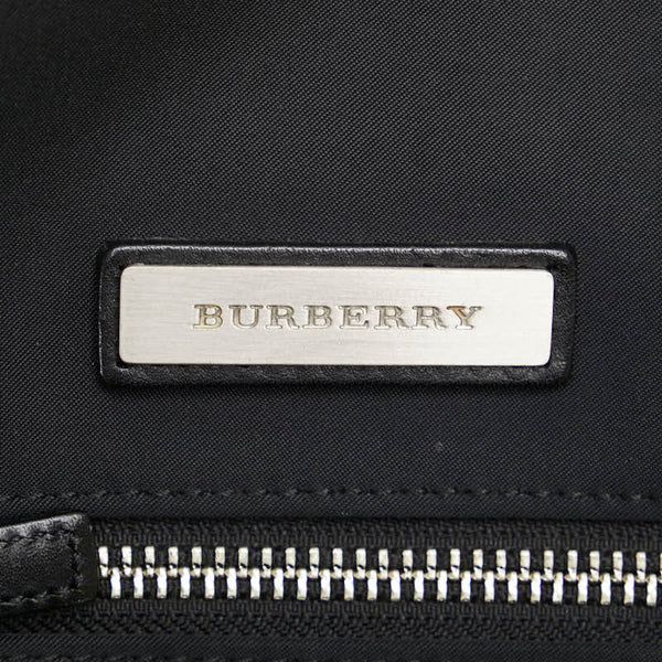 バーバリー ノバチェック 斜め掛け ショルダーバッグ ブラック キャンバス レザー レディース BURBERRY 【中古】