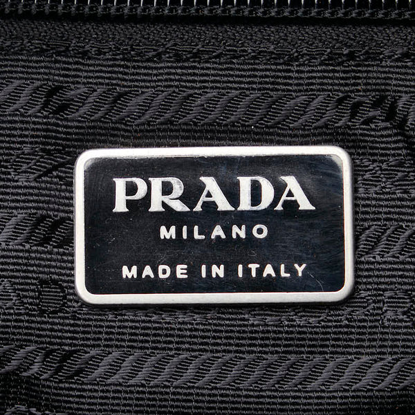 プラダ 三角ロゴプレート テスート ハンドバッグ トートバッグ ブラック ナイロン レディース PRADA 【中古】