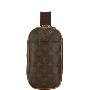 ルイ ヴィトン モノグラム ポシェットガンジュ ボディバッグ ウエストバッグ M51870 ブラウン PVC レザー メンズ LOUIS VUITTON 【中古】