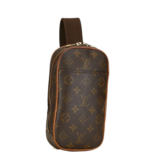 ルイ ヴィトン モノグラム ポシェットガンジュ ボディバッグ ウエストバッグ M51870 ブラウン PVC レザー メンズ LOUIS VUITTON 【中古】