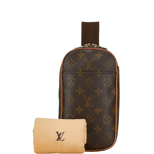 ルイ ヴィトン モノグラム ポシェットガンジュ ボディバッグ ウエストバッグ M51870 ブラウン PVC レザー メンズ LOUIS VUITTON 【中古】