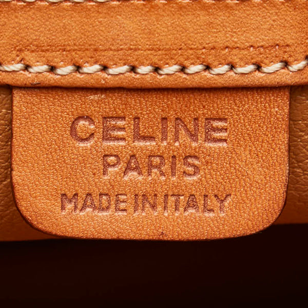 セリーヌ マカダム ハンドバッグ ショルダーバッグ２WAY ブラウン PVC レザー レディース CELINE 【中古】