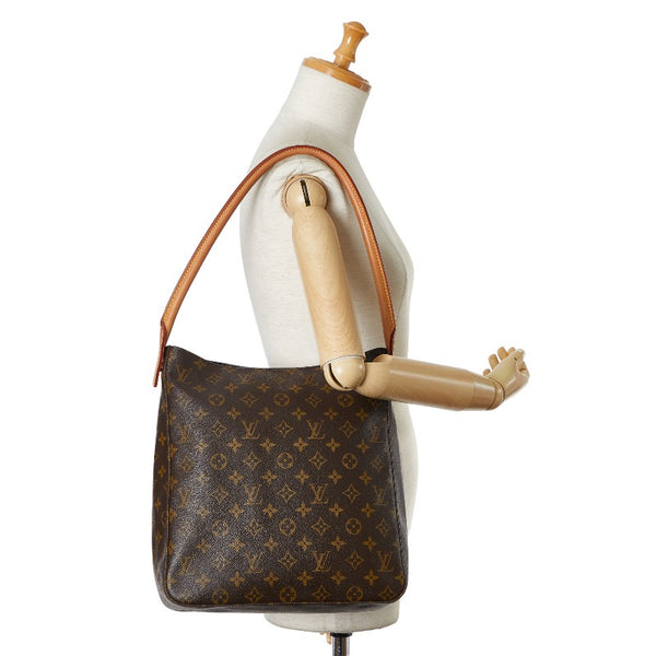 ルイ ヴィトン モノグラム ルーピングGM ショルダーバッグ ハンドバッグ M51145 ブラウン PVC レザー レディース LOUIS VUITTON 【中古】