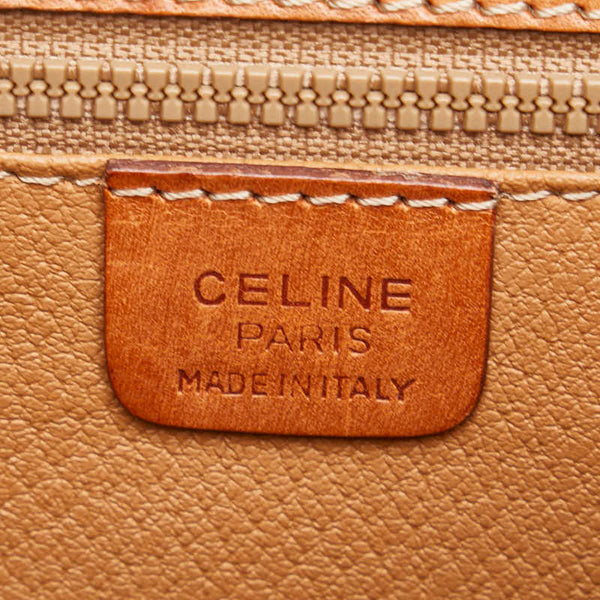 セリーヌ マカダム ハンドバッグ ブラウン PVC レザー レディース CELINE 【中古】