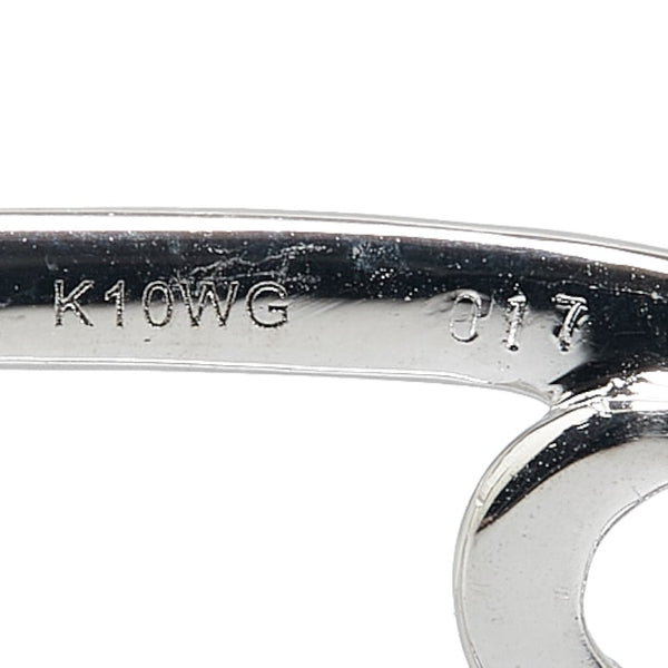 K10WG ホワイトゴールド ダイヤ0.17ct セーフティーピン 安全ピン ブローチ レディース 【中古】