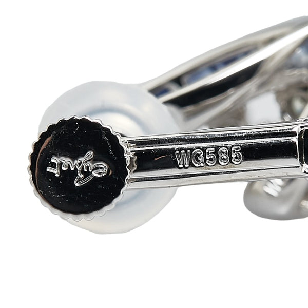 ジュネ K18WG ホワイトゴールド K14WG ホワイトゴールド サファイア1.10ct ダイヤ0.20ct イヤリング レディース JUNE 【中古】