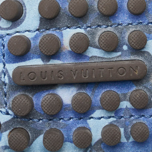 ルイ ヴィトン モノグラム カモフラージュ ローファー ドライビングシューズ サイズ：M8 ブルー スウェード メンズ LOUIS VUITTON 【中古】