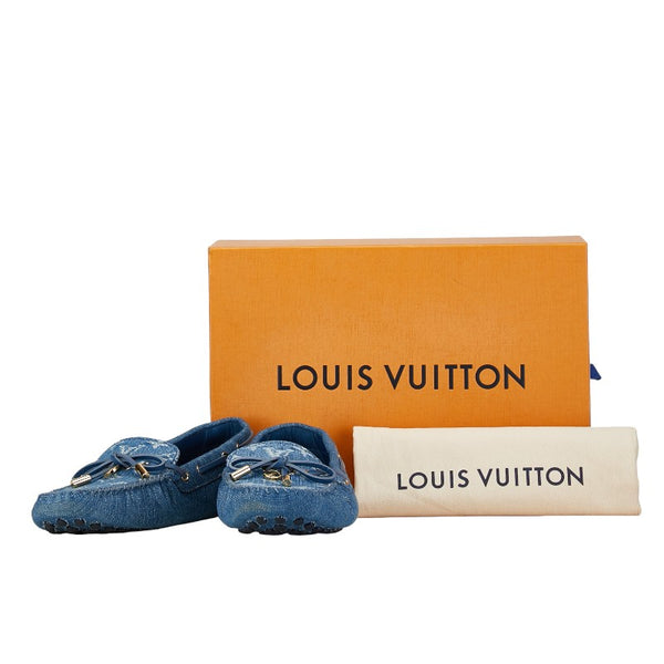 ルイ ヴィトン モノグラム ローファー サイズ：42 1A65Y1 ネイビー デニム メンズ LOUIS VUITTON 【中古】