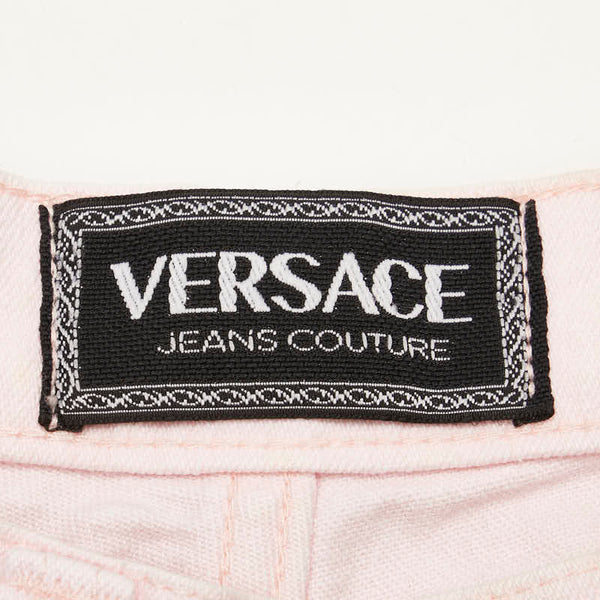 ヴェルサーチェ ストレートパンツ サイズ:28 ピンク コットン レディース VERSACE 【中古】