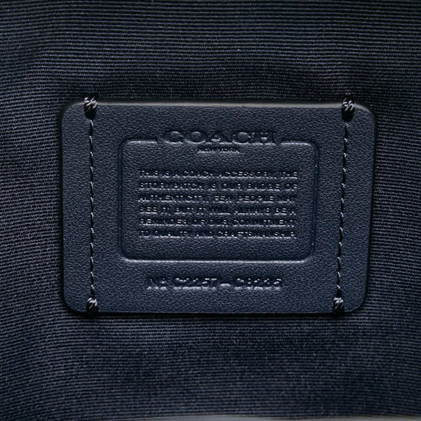 コーチ シグネチャー 斜め掛け ショルダーバッグ C2257 ネイビー ゴールド キャンバス レザー レディース COACH 【中古】