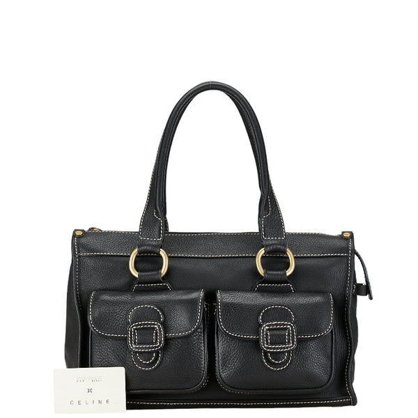 セリーヌ ハンドバッグ トートバッグ ブラック レザー レディース CELINE 【中古】