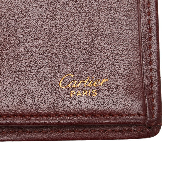 カルティエ マストライン 長財布 ロングウォレット ボルドー ワインレッド レザー レディース CARTIER 【中古】