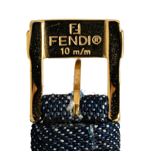 フェンディ カメレオン チェンジベルト5色 腕時計 640L クオーツ ホワイト文字盤 メッキ レザー レディース FENDI 【中古】