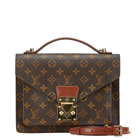 ルイ ヴィトン モノグラム モンソー ハンドバッグ ショルダーバッグ 2WAY M51185 ブラウン PVC レザー レディース LOUIS VUITTON 【中古】