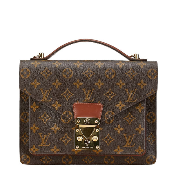 ルイ ヴィトン モノグラム モンソー ハンドバッグ ショルダーバッグ 2WAY M51185 ブラウン PVC レザー レディース LOUIS VUITTON 【中古】