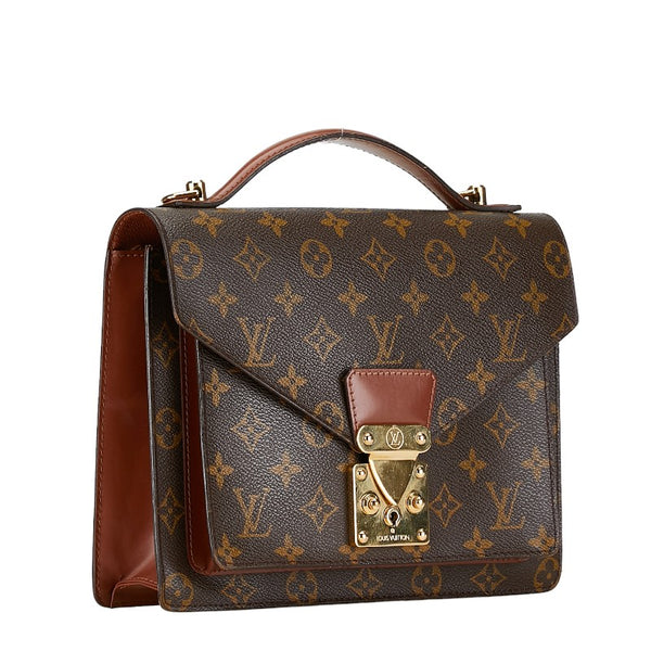 ルイ ヴィトン モノグラム モンソー ハンドバッグ ショルダーバッグ 2WAY M51185 ブラウン PVC レザー レディース LOUIS VUITTON 【中古】