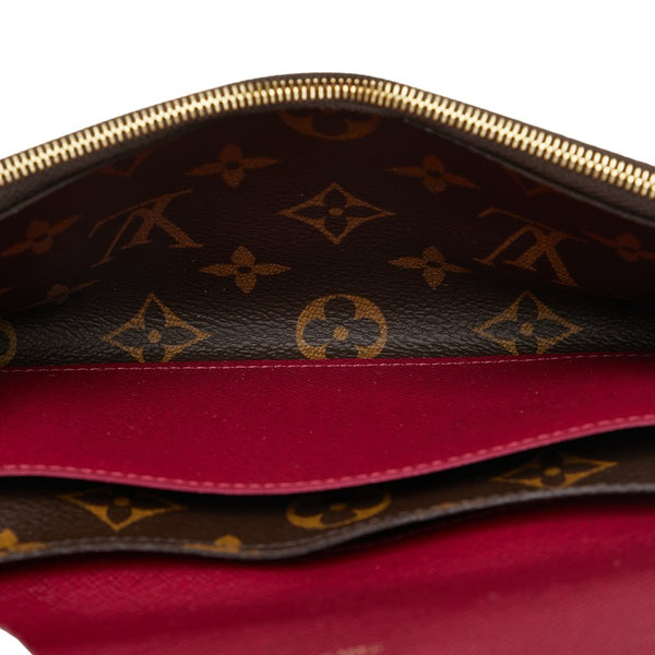 ルイ ヴィトン モノグラム ポルトフォイユ― エミリー 長財布 M60697 ブラウン ピンク PVC レザー レディース LOUIS VUITTON 【中古】