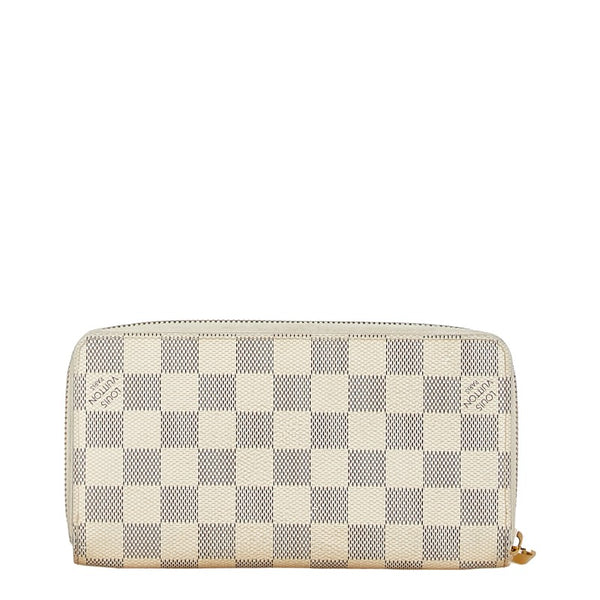 ルイ ヴィトン ダミエアズール ジッピーウォレット ラウンドファスナー 長財布 N60019 ホワイト PVC レディース LOUIS VUITTON 【中古】