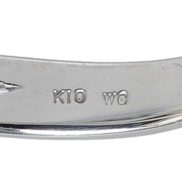 K10WG ホワイトゴールド ルビー ダイヤ0.01ct フラワー 花 モチーフ リング 指輪 レディース 8号 【中古】