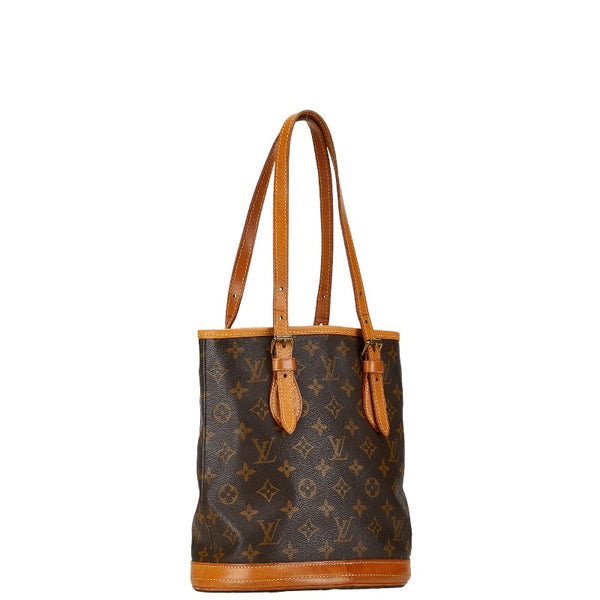 ルイ ヴィトン モノグラム プチ バケットPM トートバッグ ショルダーバッグ M42238 ブラウン PVC レザー レディース LOUIS VUITTON 【中古】