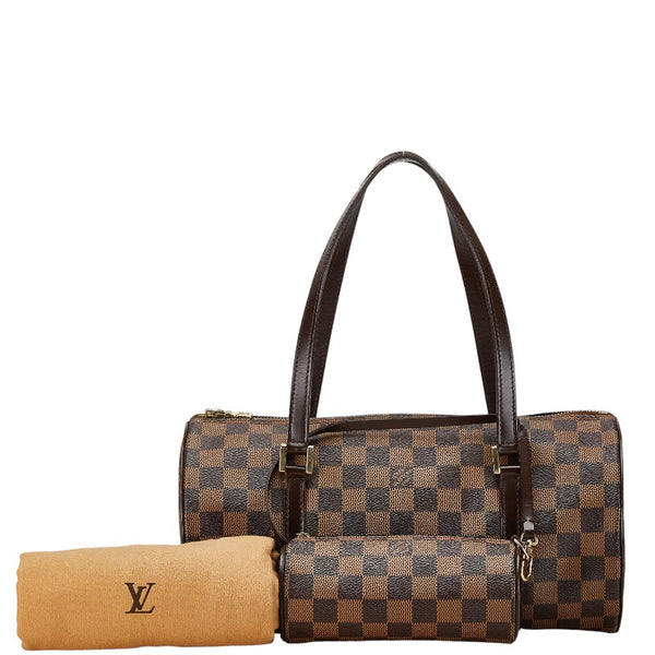 ルイ ヴィトン ダミエ パピヨン30 ハンドバッグ N51303 ブラウン PVC レザー レディース LOUIS VUITTON 【中古】