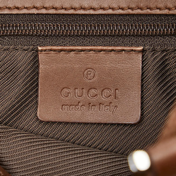 グッチ GGキャンバス ハンドバッグ トートバッグ 31244 ダークブラウン キャンバス レザー レディース GUCCI 【中古】