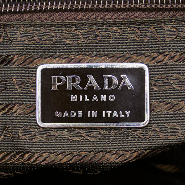 プラダ 三角ロゴプレート ハンドバッグ トートバッグ カーキグリーン ナイロン レディース PRADA 【中古】