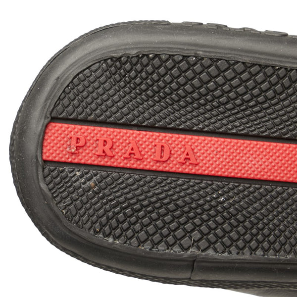 プラダ スニーカー 4E2336 ブラック レザー メンズ PRADA 【中古】