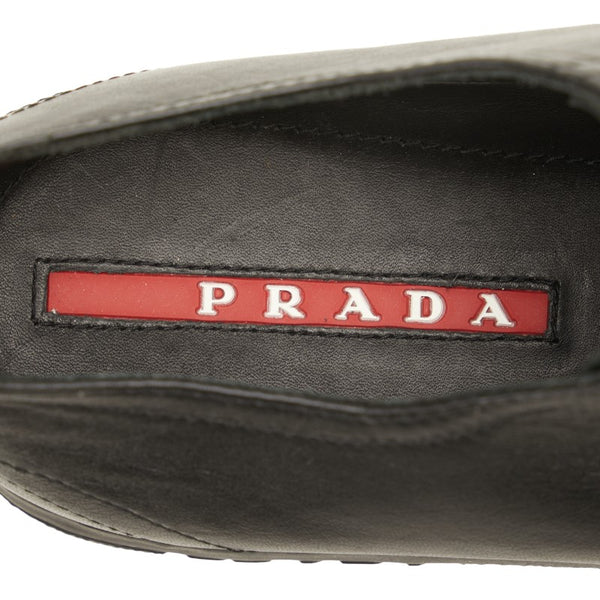 プラダ スニーカー 4E2336 ブラック レザー メンズ PRADA 【中古】