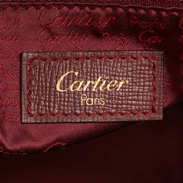 カルティエ ハンドバッグ ワインレッド レザー レディース CARTIER 【中古】