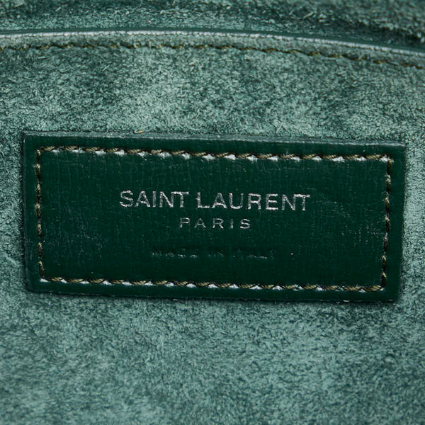 サンローラン YSLモノグラム サンセット ミディアム チェーン ショルダーバッグ  442906 グリーン レザー レディース SAINT LAURENT 【中古】