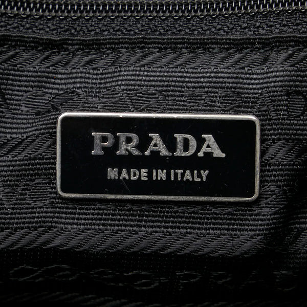 プラダ ロゴ ハンドバッグ ブラック ナイロン レディース PRADA 【中古】