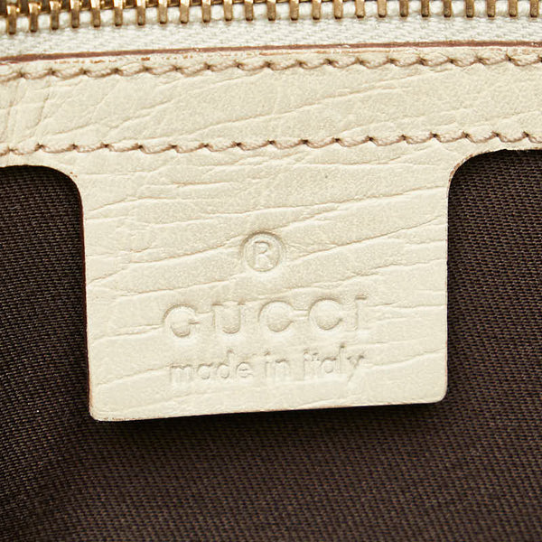 グッチ GGキャンバス シェリーライン トートバッグ ハンドバッグ 137396 ベージュ ブラウン キャンバス レザー レディース GUCCI 【中古】