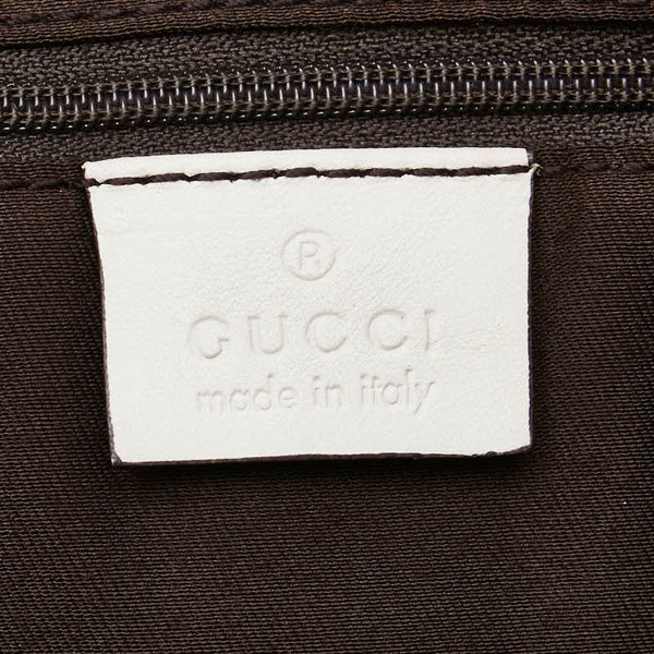 グッチ GGキャンバス アビー トートバッグ ハンドバッグ 211983 ベージュ ホワイト キャンバス レザー レディース GUCCI 【中古】