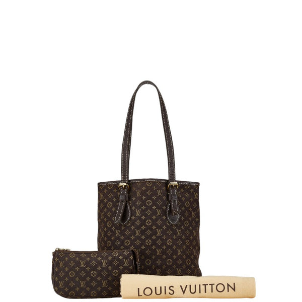 ルイ ヴィトン モノグラム ミニ ラン バケットPM トートバッグ M95226 エベヌ キャンバス レザー レディース LOUIS VUITTON 【中古】