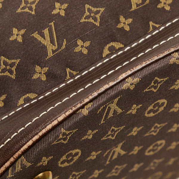 ルイ ヴィトン モノグラム ミニ ラン バケットPM トートバッグ M95226 エベヌ キャンバス レザー レディース LOUIS VUITTON 【中古】