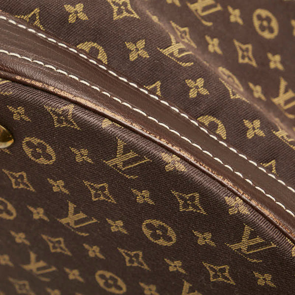 ルイ ヴィトン モノグラム ミニ ラン バケットPM トートバッグ M95226 エベヌ キャンバス レザー レディース LOUIS VUITTON 【中古】