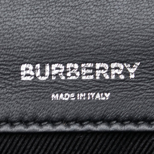 バーバリー TBロゴ ローラ チェーン ショルダーバッグ シルバー エナメル レディース BURBERRY 【中古】