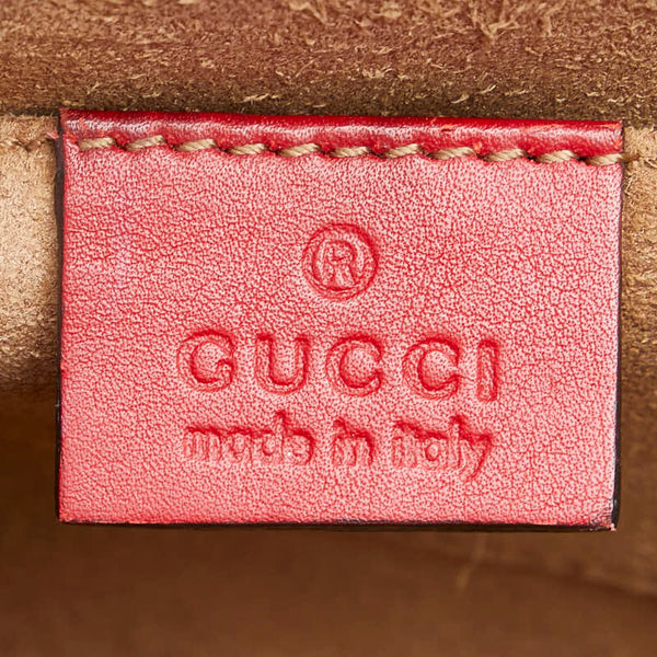 グッチ GGスプリーム チェーン ショルダーバッグ 409487 ベージュ レッド PVC レザー レディース GUCCI 【中古】