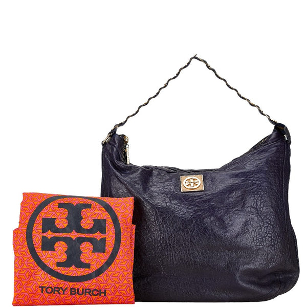 トリーバーチ トートバッグ ネイビー ゴールド レザー レディース Tory Burch 【中古】